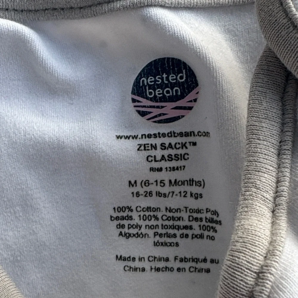 Nested Bean Cream White Sleep Sack with Subtle Dot Pattern